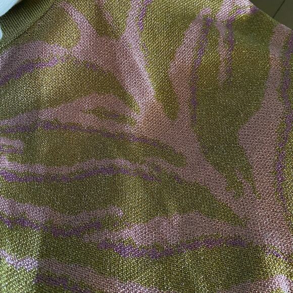 NWT Anthropologie Happy Sheep Skirt Midi Sweater Woven Animal Print Zebra Green - Picture 6 of 7